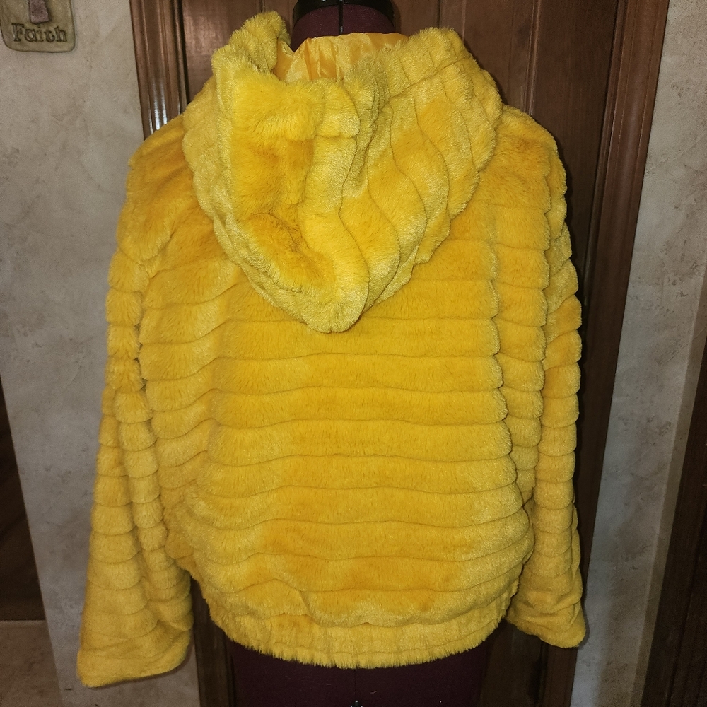 Faux fur hooded jacket